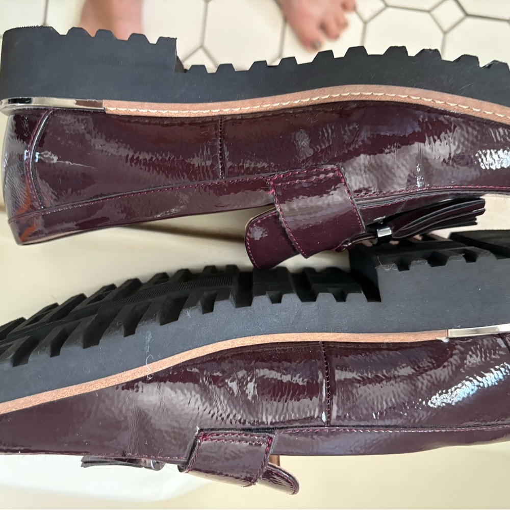 Franco Sarto Burgundy Patent Leather Loafers